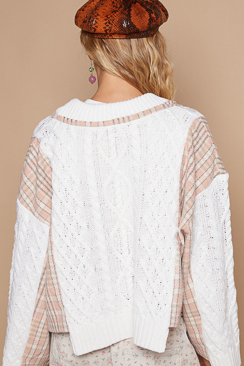 Mixed Sweater Jacket