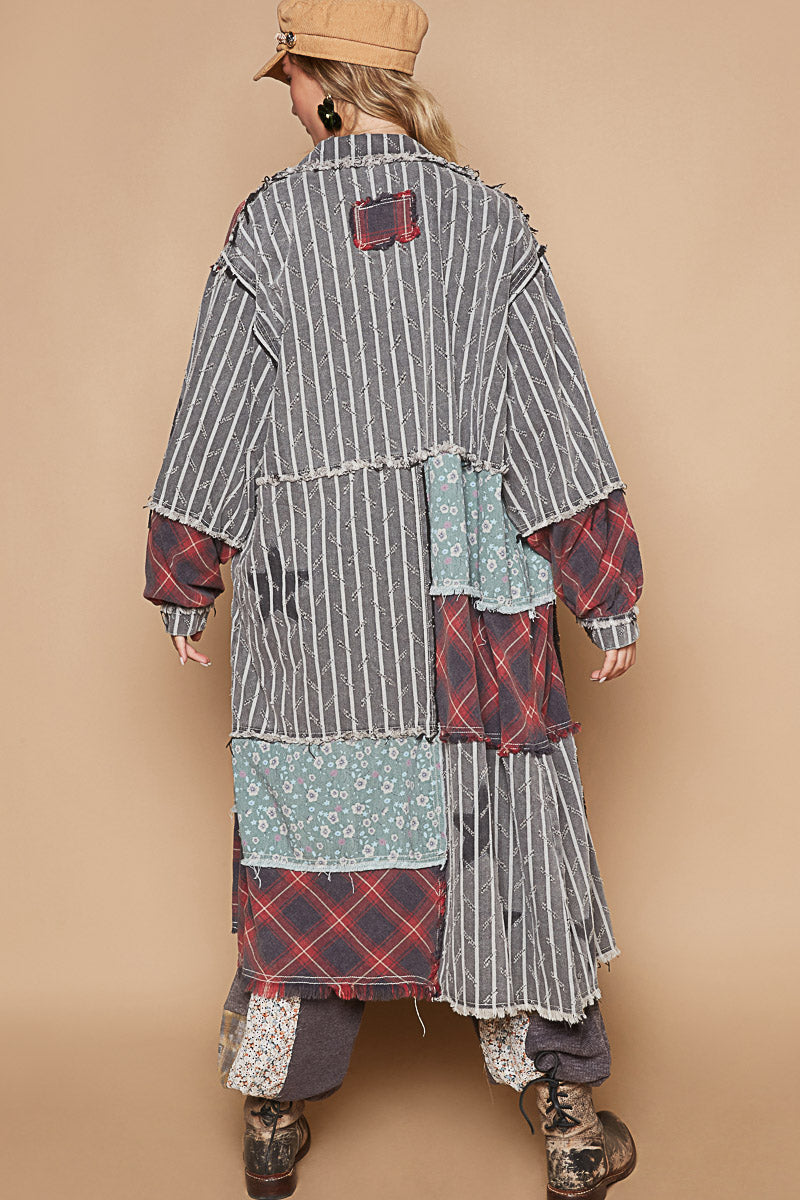 Black Stripe Patch Jacket