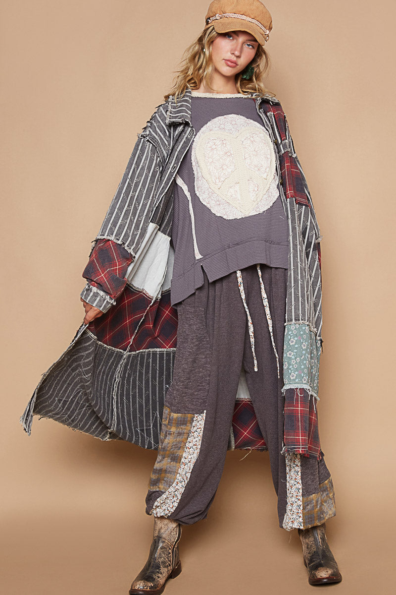 Black Stripe Patch Jacket