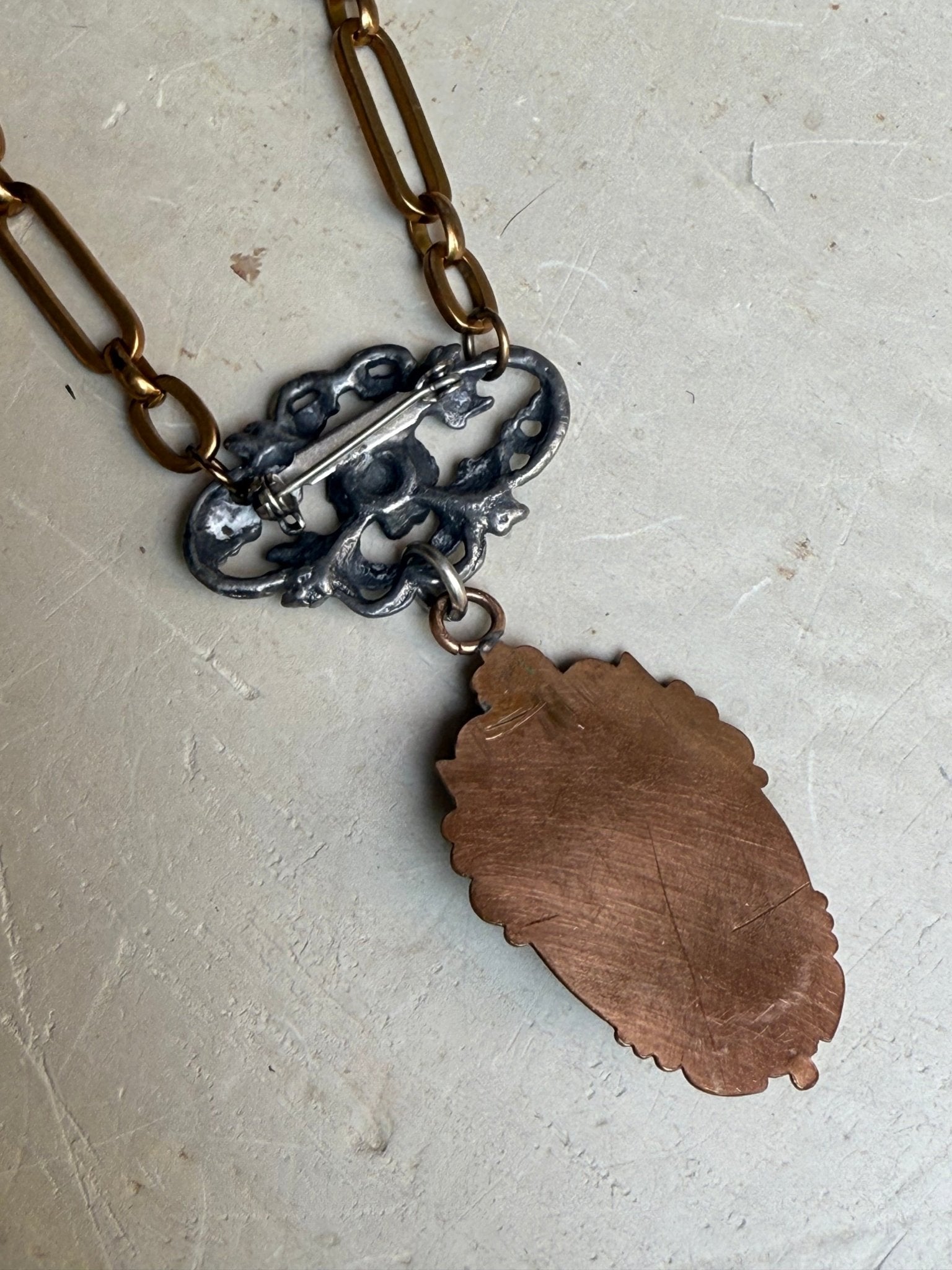 EKD Victorian Broach Necklace - Vintage Vault Boutique