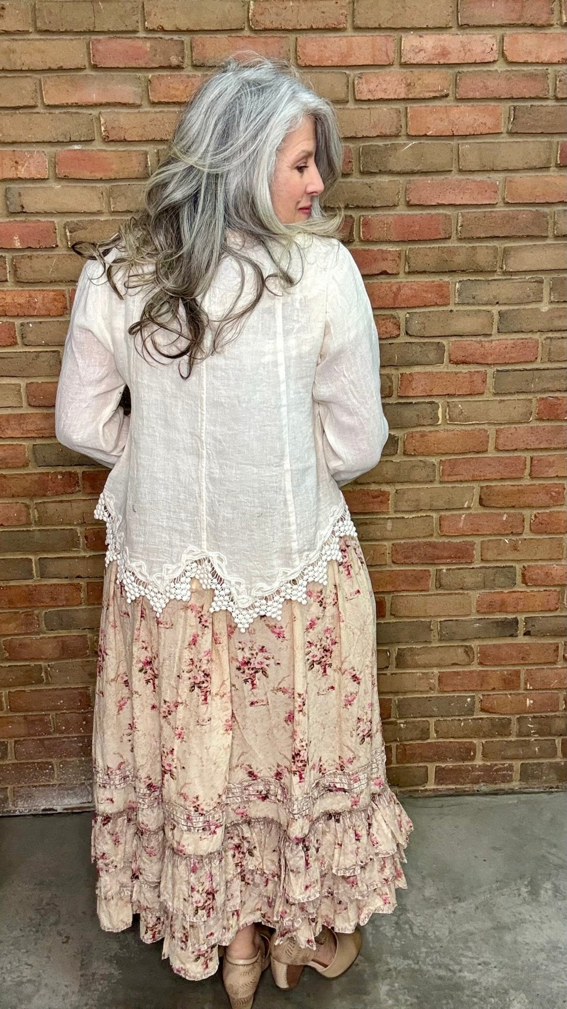 Cotton and Crochet Lace Topper - Vintage Vault Boutique