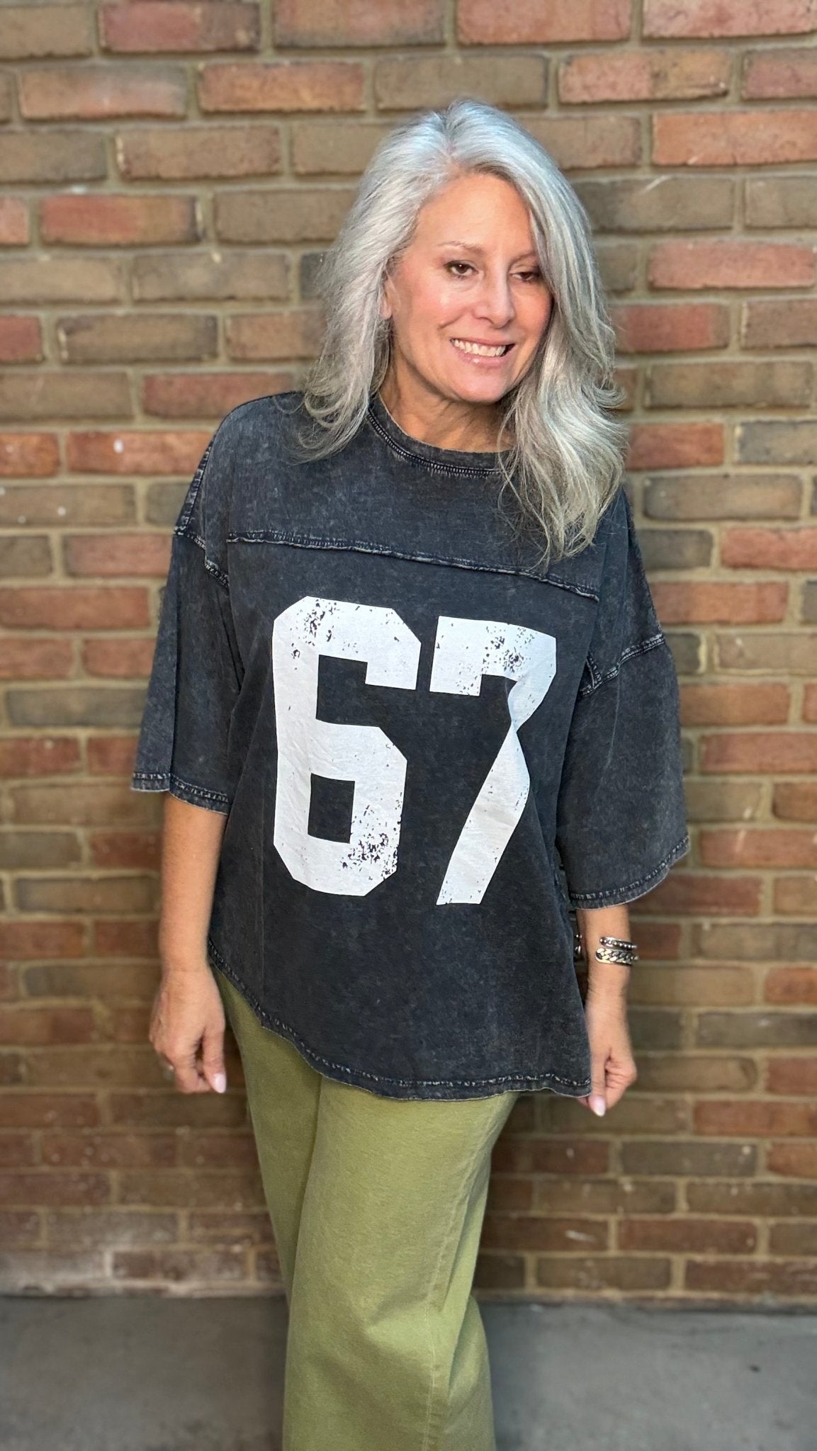 67 Number Graphic Top - Vintage Vault Boutique