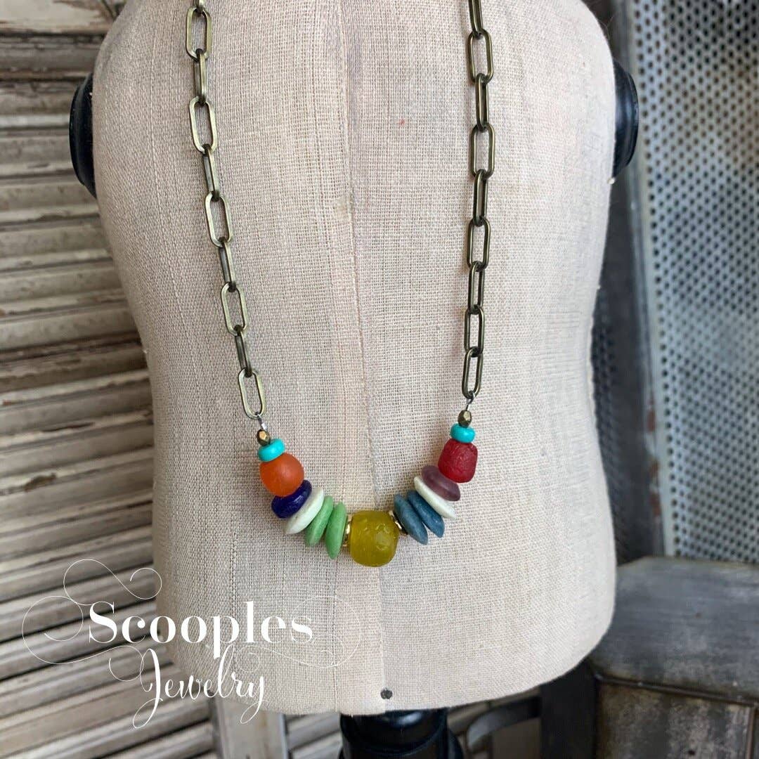 Multi Sea Glass Necklace - Vintage Vault Boutique