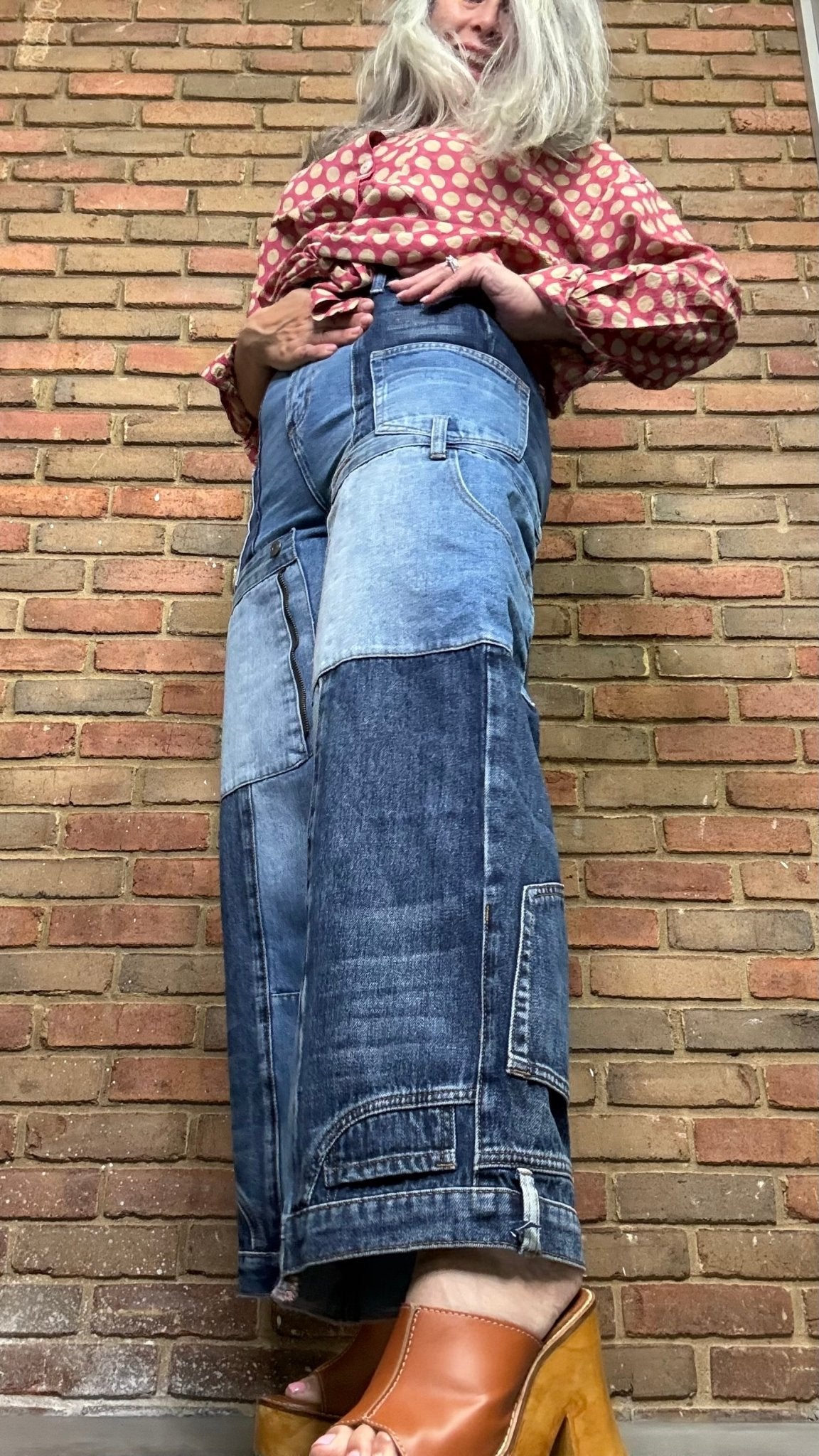 Upside Down Style Denim Pants - Vintage Vault Boutique