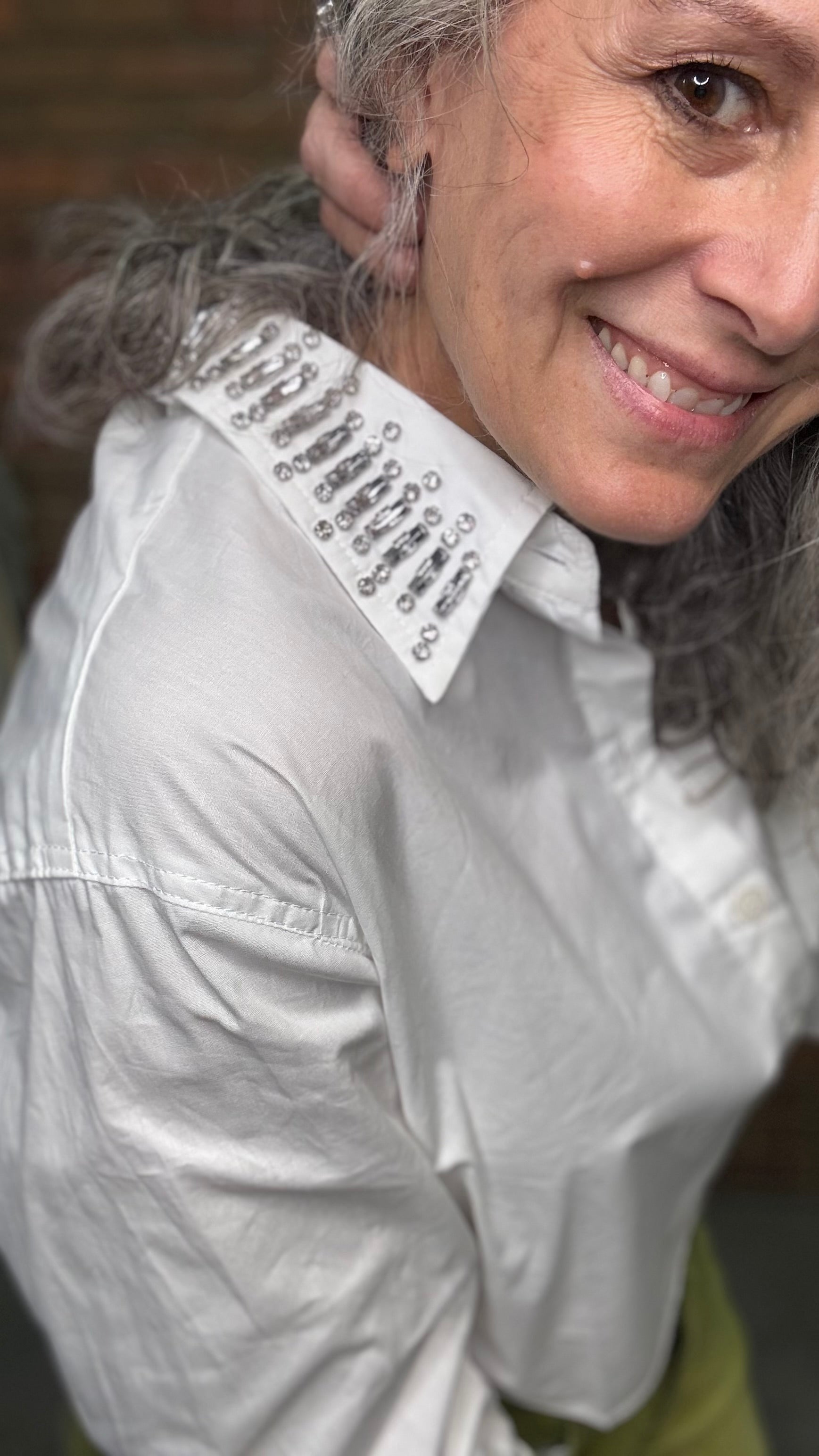 Cotton Embellished Collar Shirt