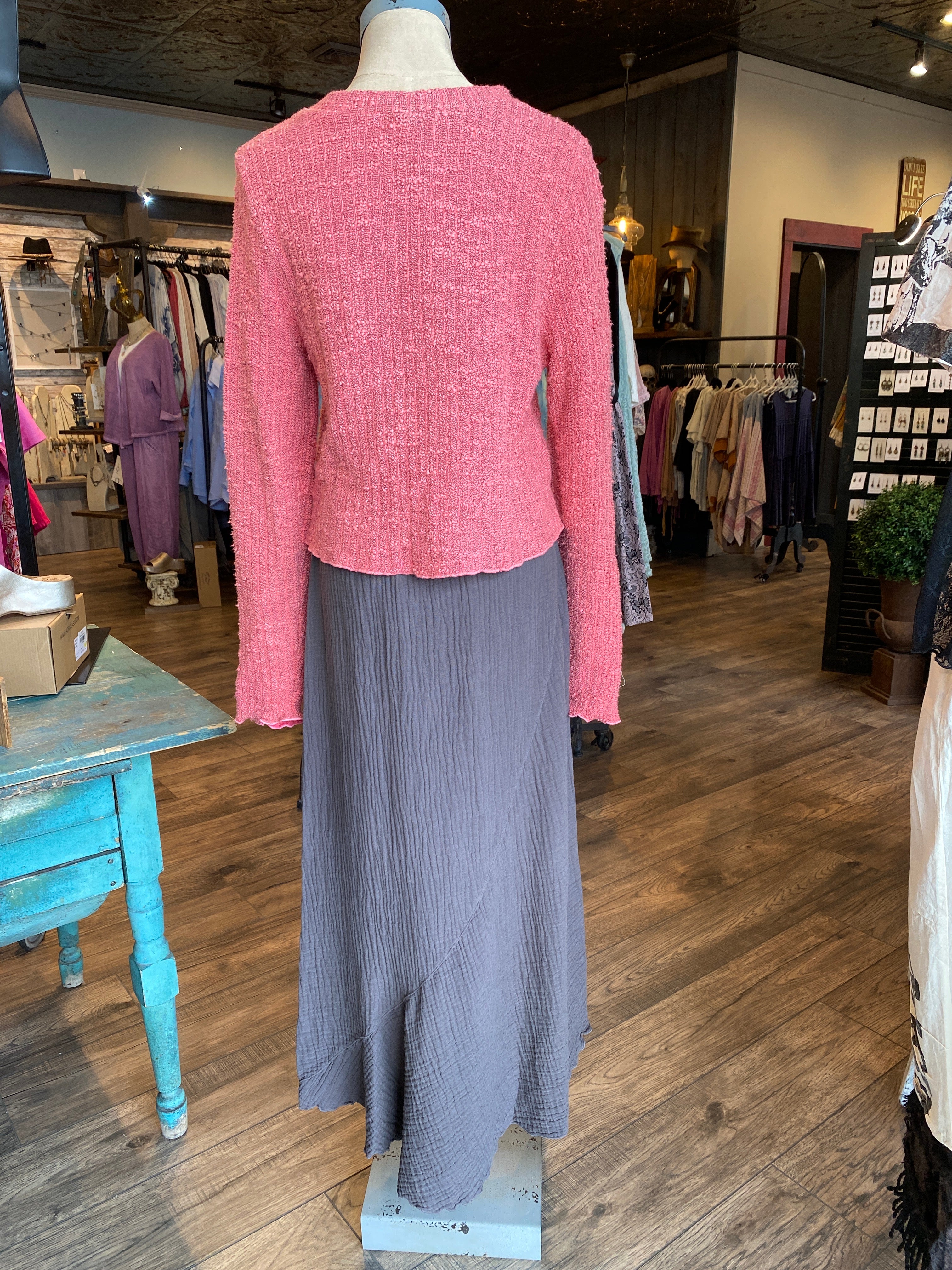 Cotton Gauze Straight Skirt