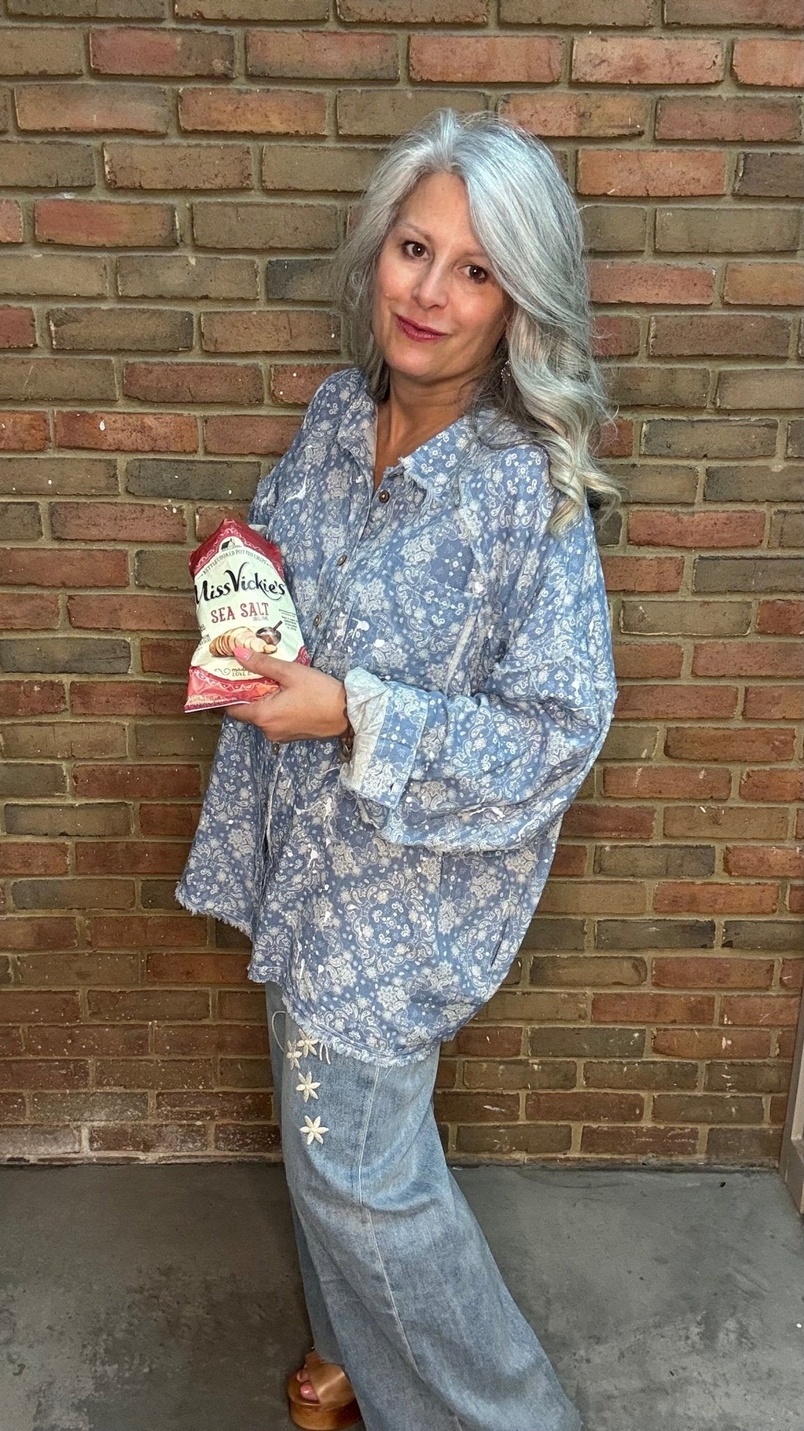 Paisley Printed Button Down Shirt - Vintage Vault Boutique