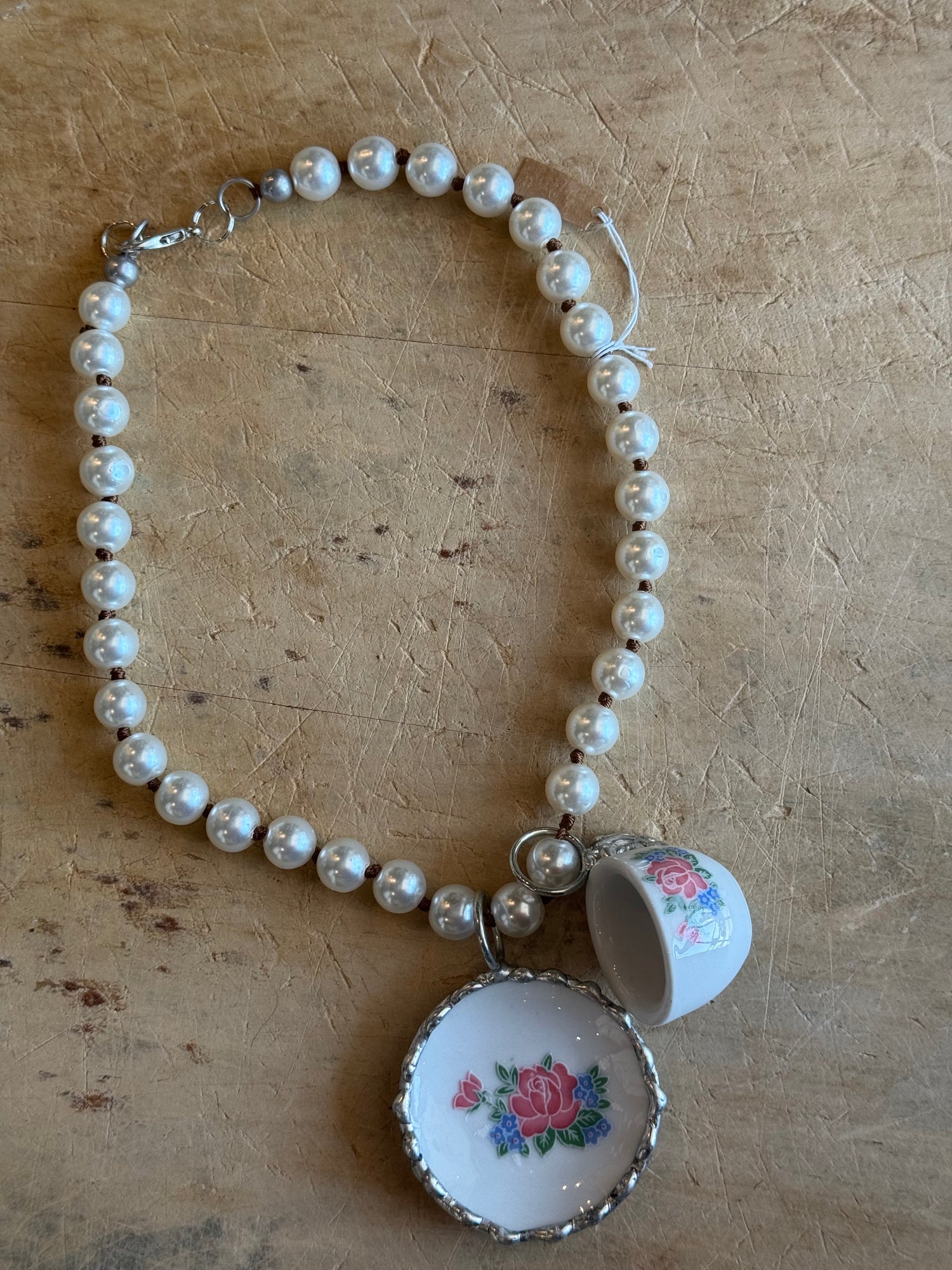 China Plate and Saucer Necklace