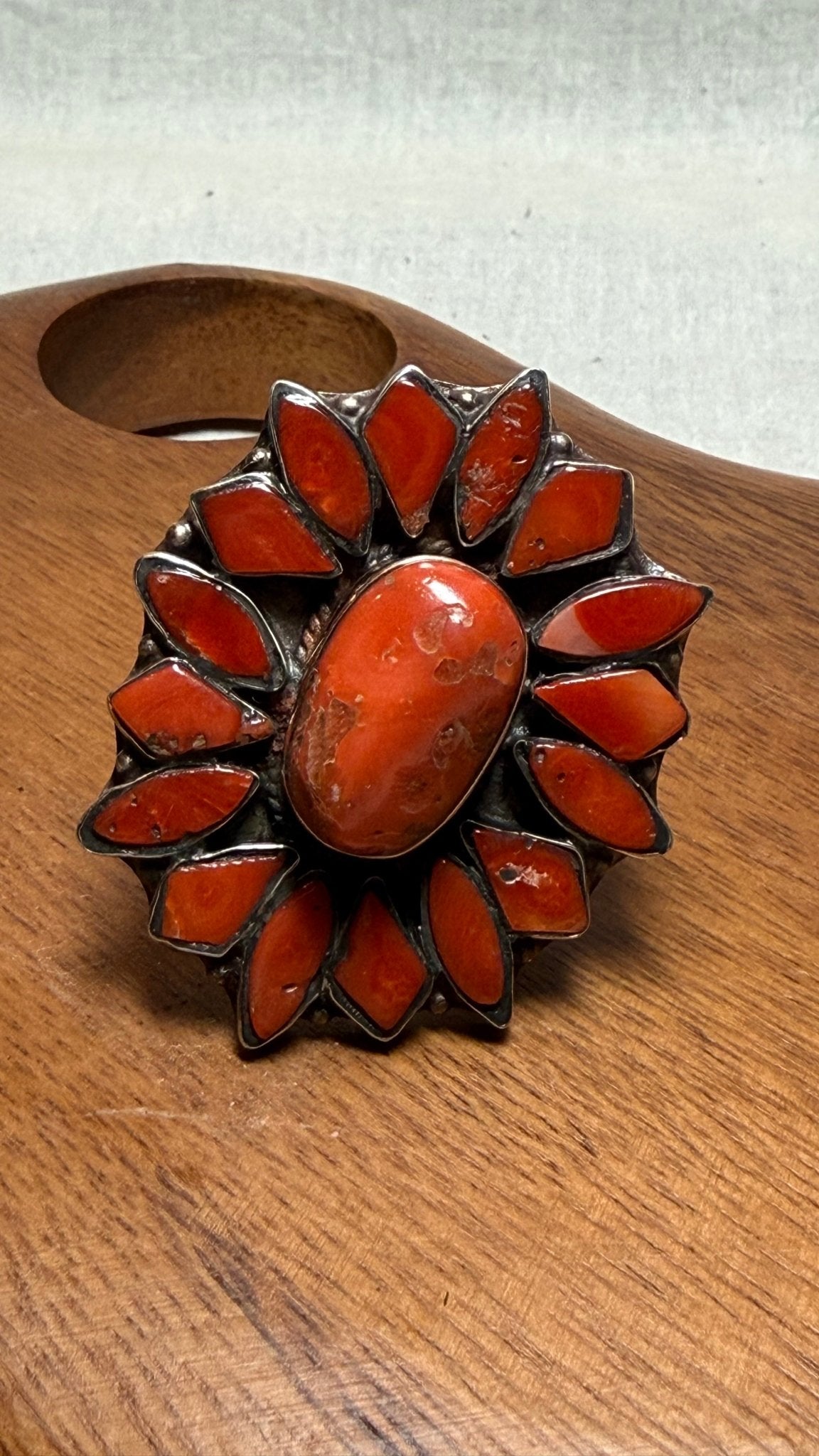 Coral Sun Ring - Vintage Vault Boutique