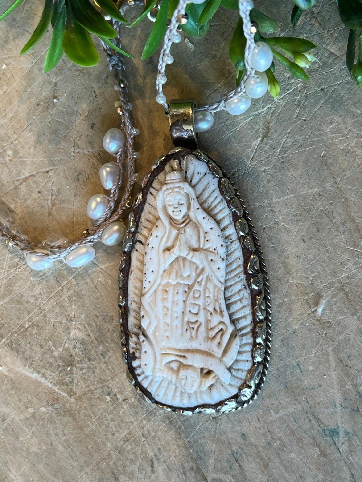 Pearl Lady of Guadalupe - Vintage Vault Boutique