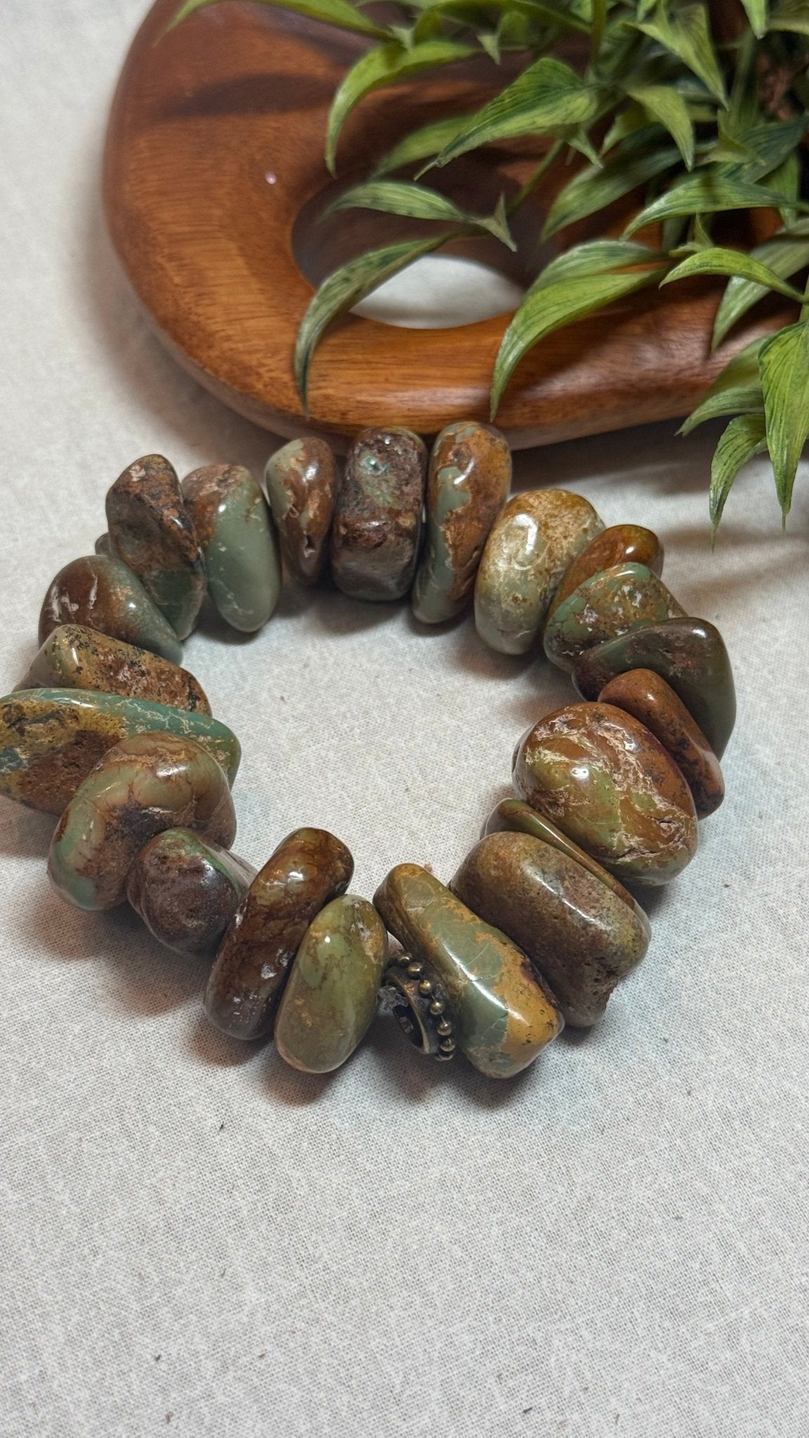 Turquoise Nugget Stretch Bracelet - Vintage Vault Boutique