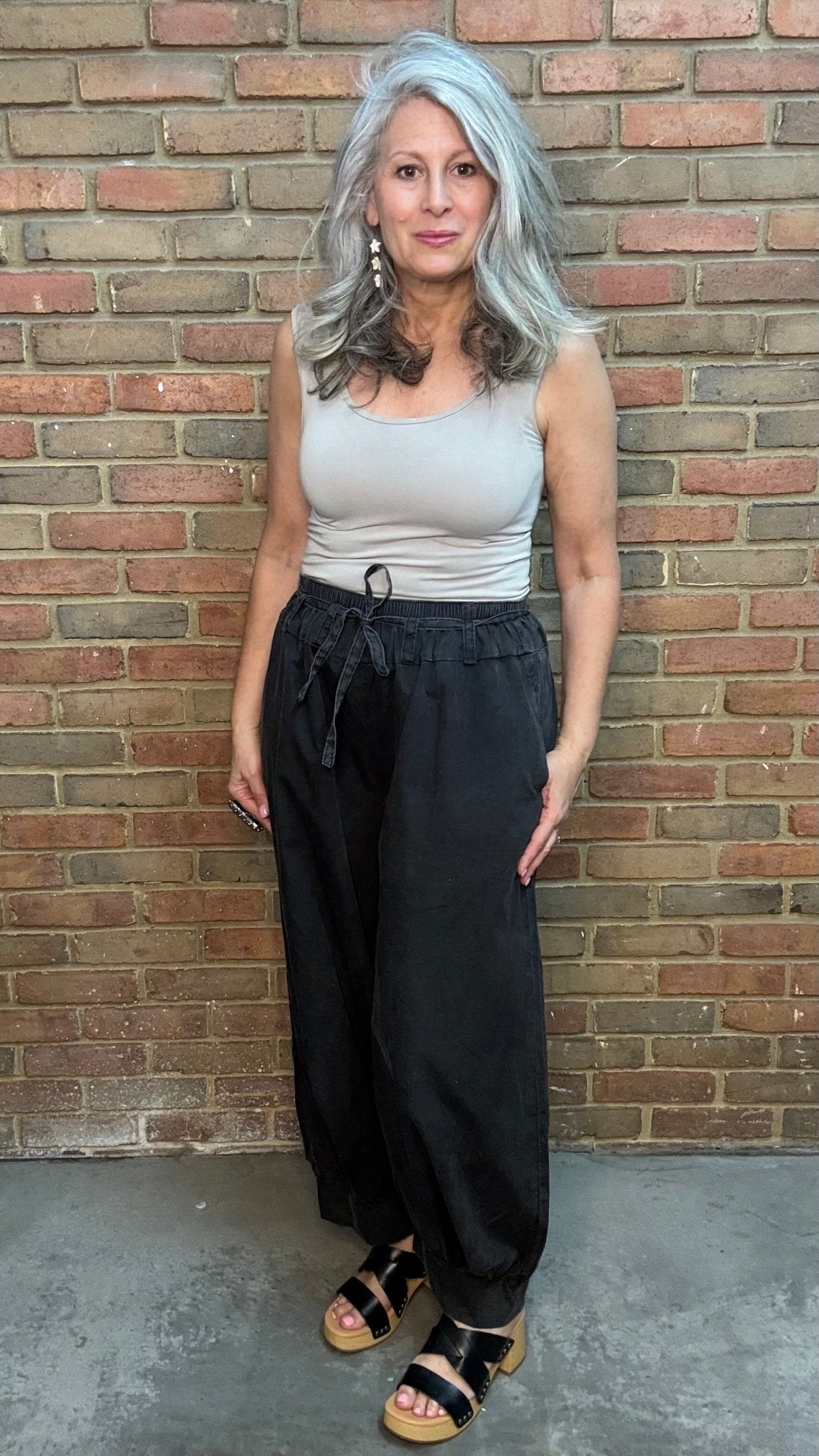 Ash Black Pull On Pant - Vintage Vault Boutique