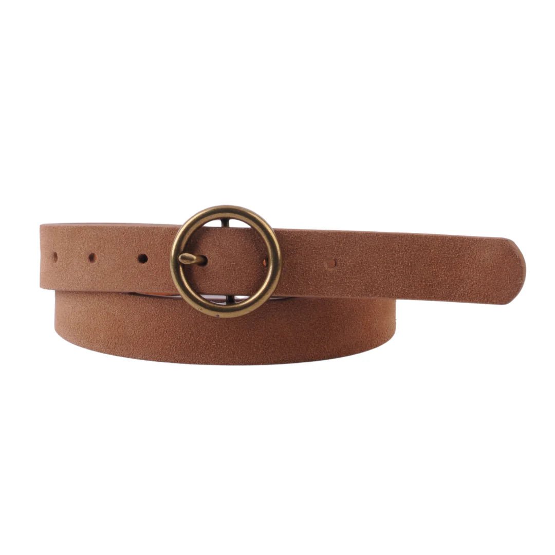Copper - Tone Circle Buckle Belt - Vintage Vault Boutique