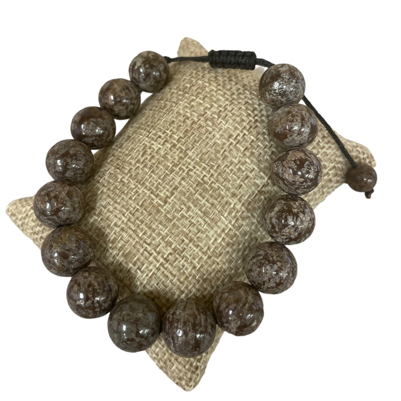 12mm Semi-Precious Stone Adjustable Bracelet