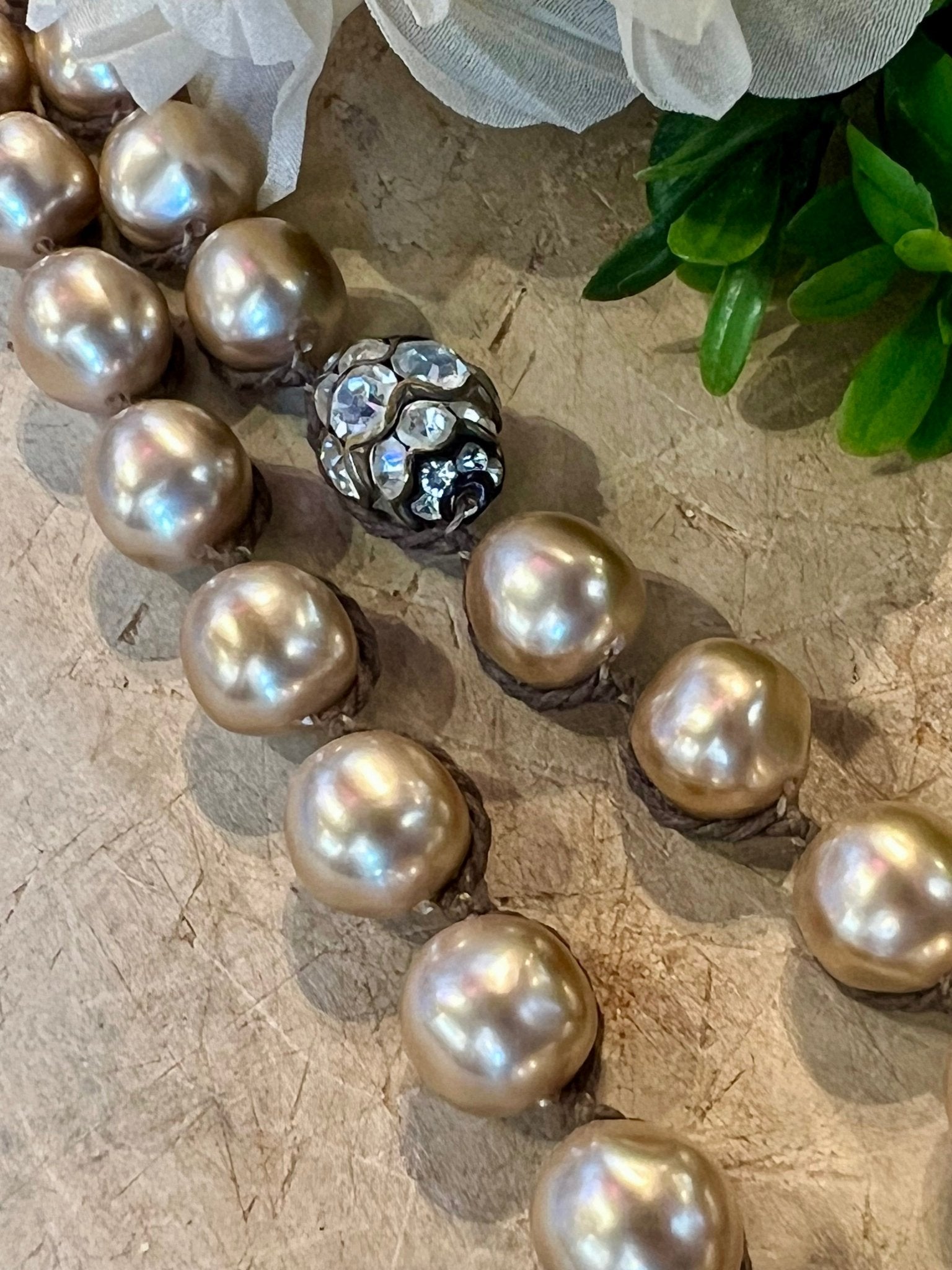 Bone Moon Vintage Pearl Necklace - Vintage Vault Boutique