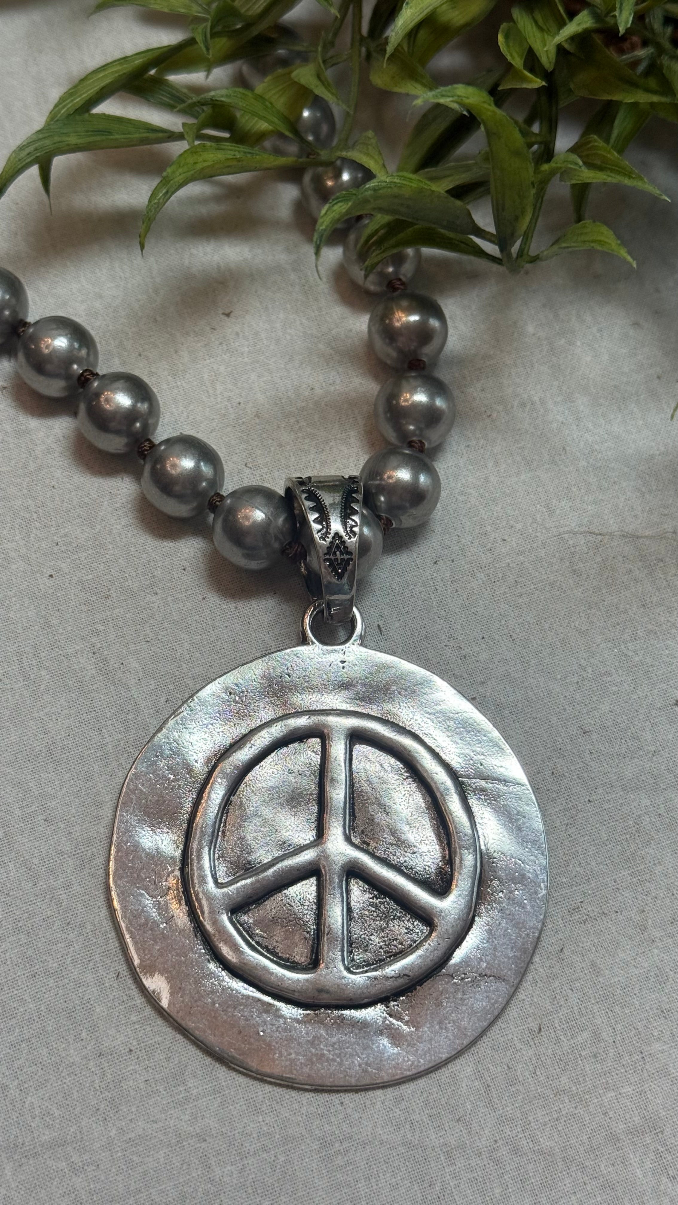 Coin Peace Sign Necklace