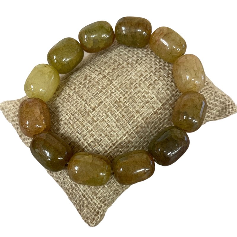 Large Semi - Precious Stone Stretch Bracelet - Vintage Vault Boutique