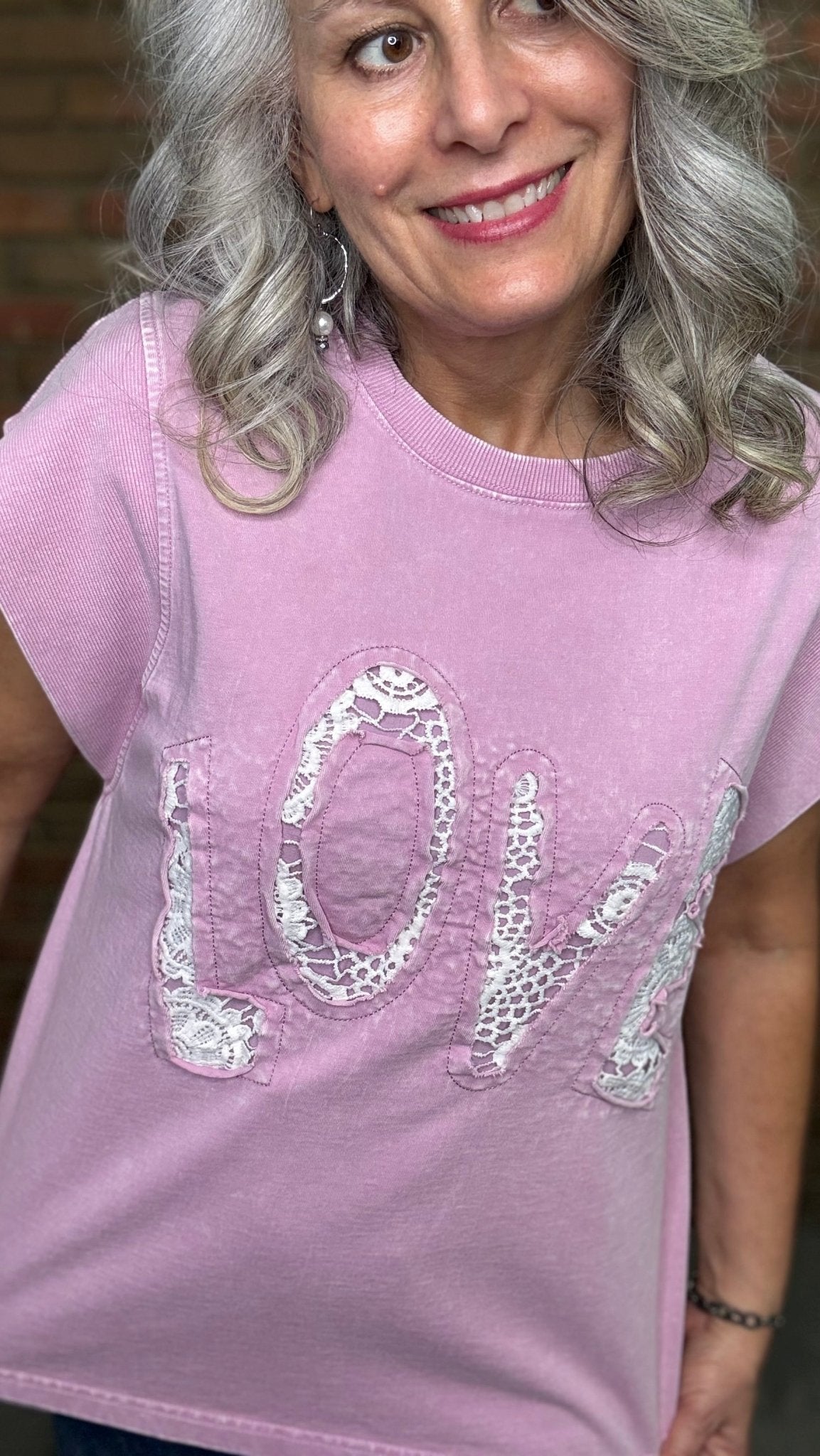 Pink LOVE Patch Sweatshirt - Vintage Vault Boutique