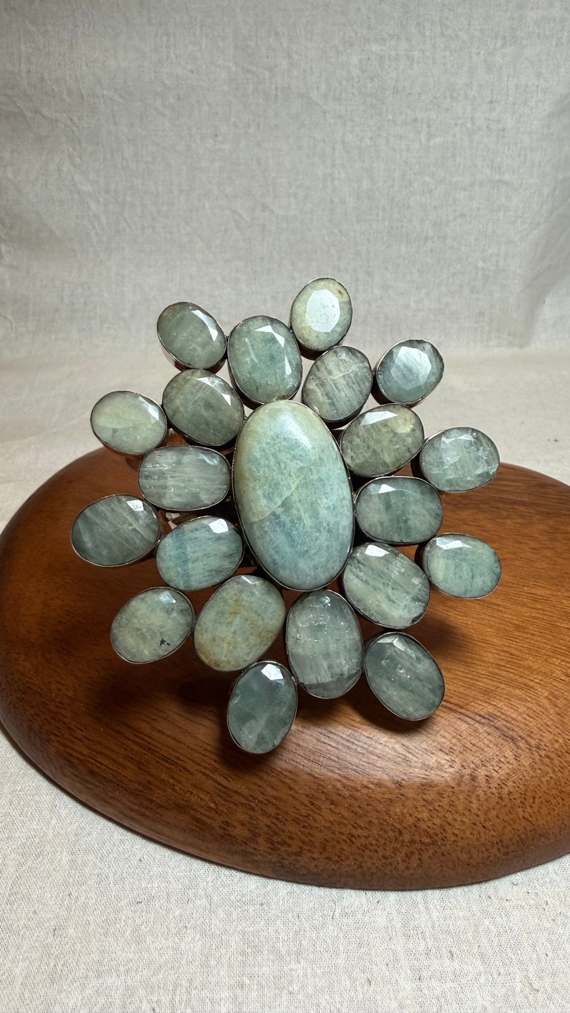 Large Aquamarine Cuff - Vintage Vault Boutique