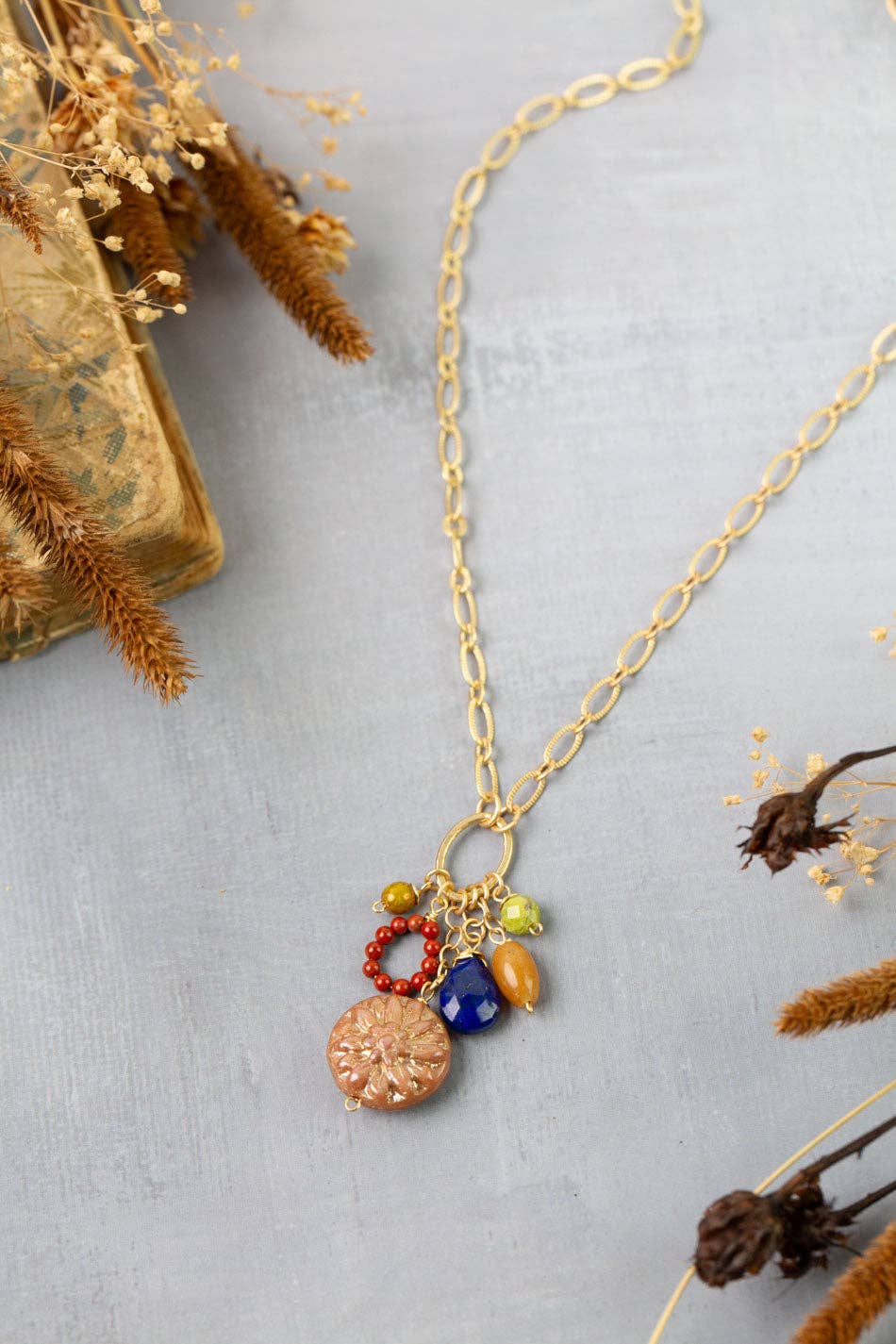 Azulejo Cluster Necklaces 002N - Vintage Vault Boutique