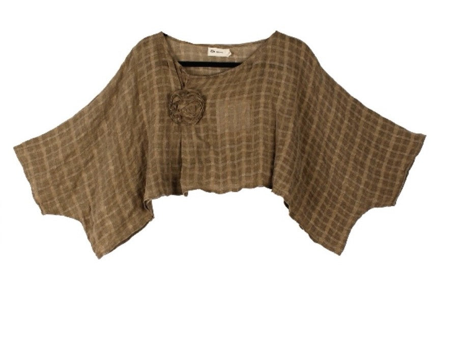 Taupe Rosette Crop Top
