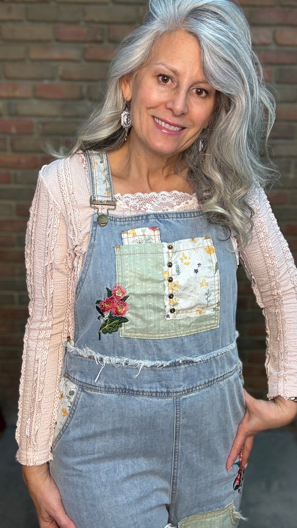 Denim Patchwork Overalls - Vintage Vault Boutique