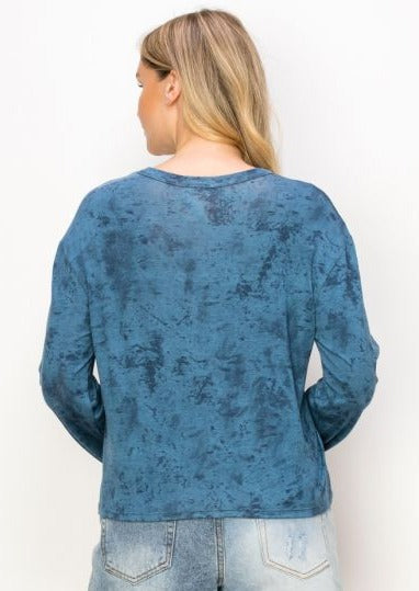 Freedom Motorcycle Box Fit Knit Top BLUE M & XL