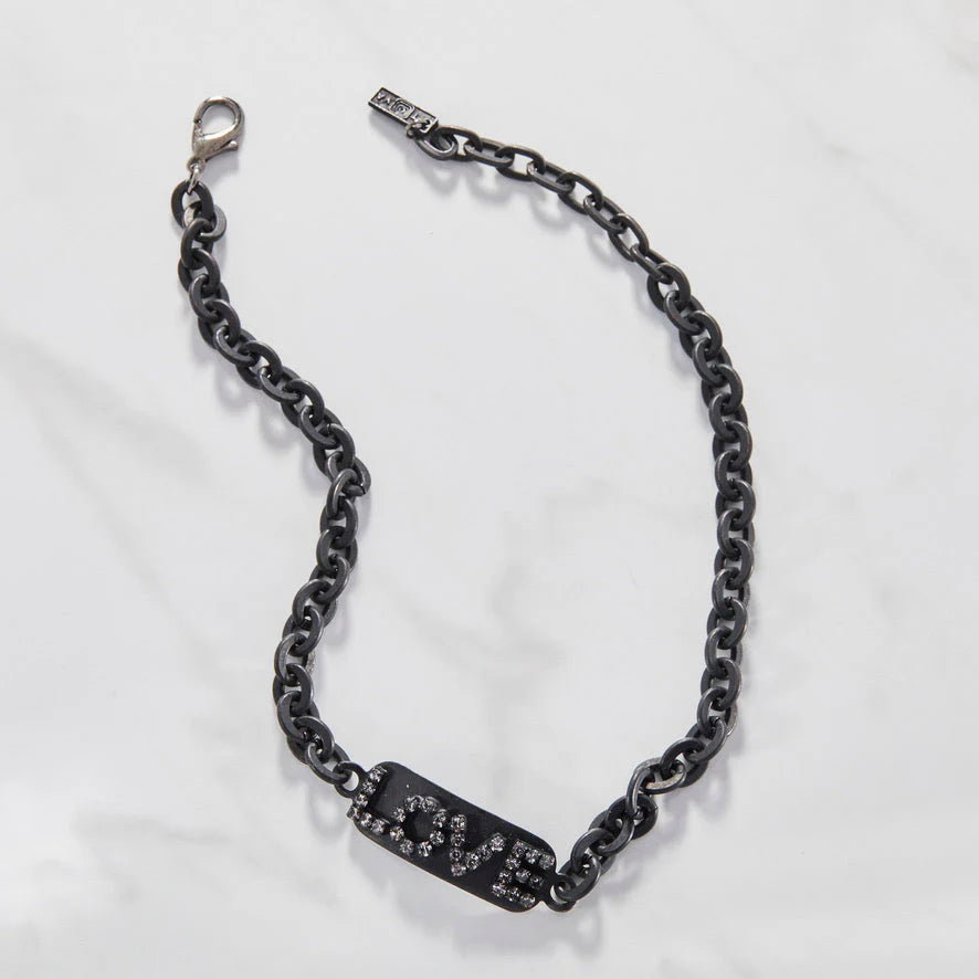 Love ID Necklace in Smutt