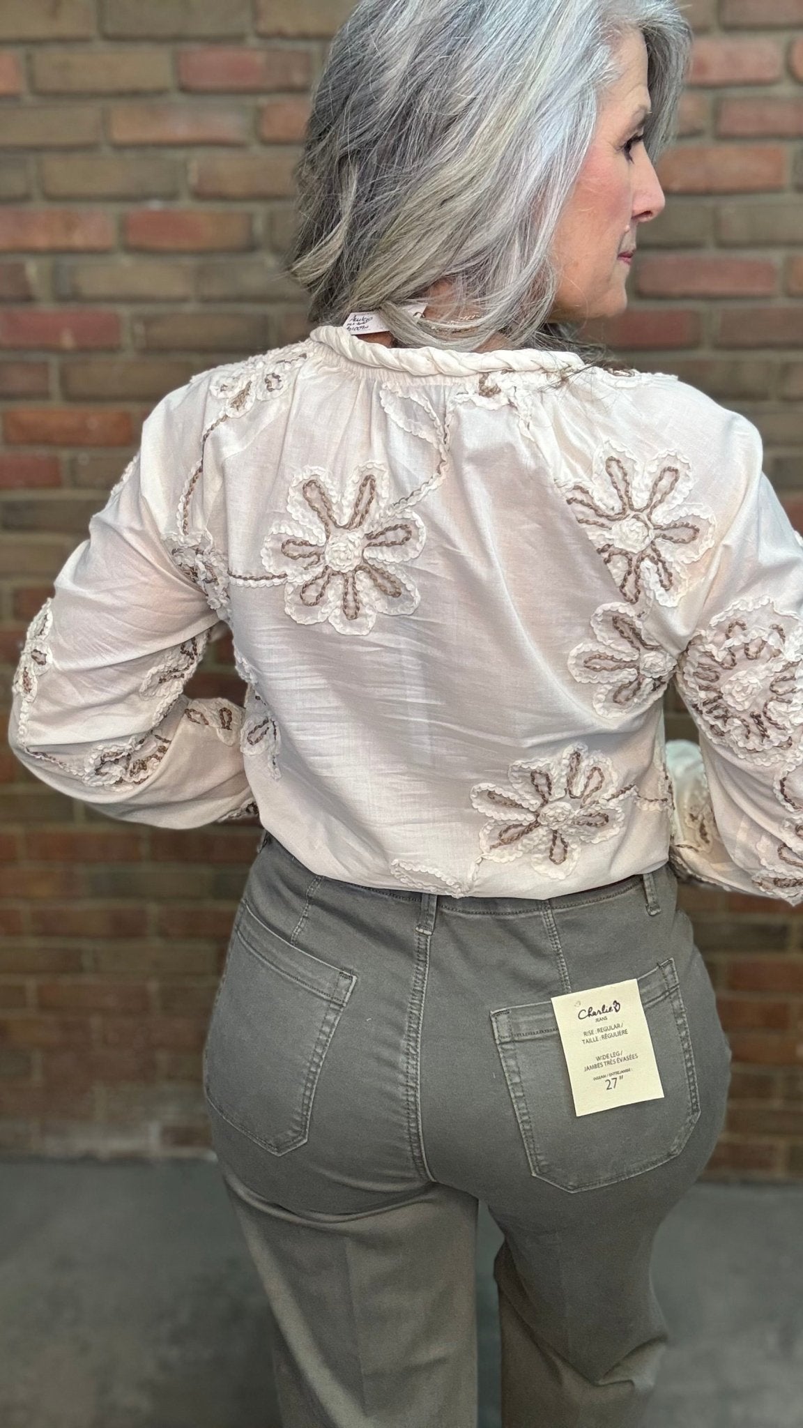 Embroidered Raglan Long Sleeve - Vintage Vault Boutique