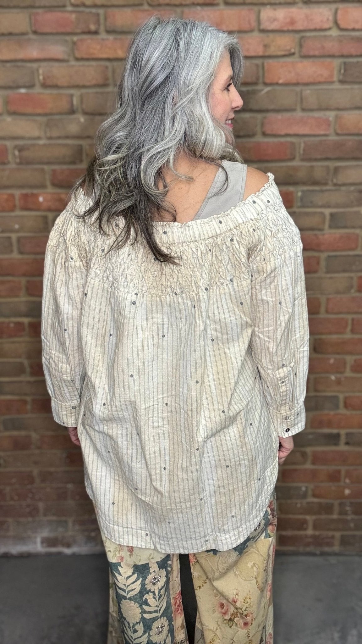 Smocked Shirt - Vintage Vault Boutique