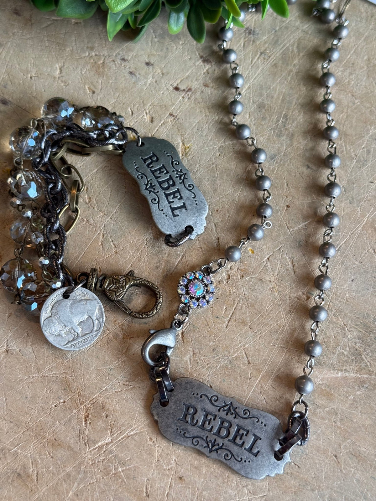 Rebel Vintage Stamped Bracelet - Vintage Vault Boutique