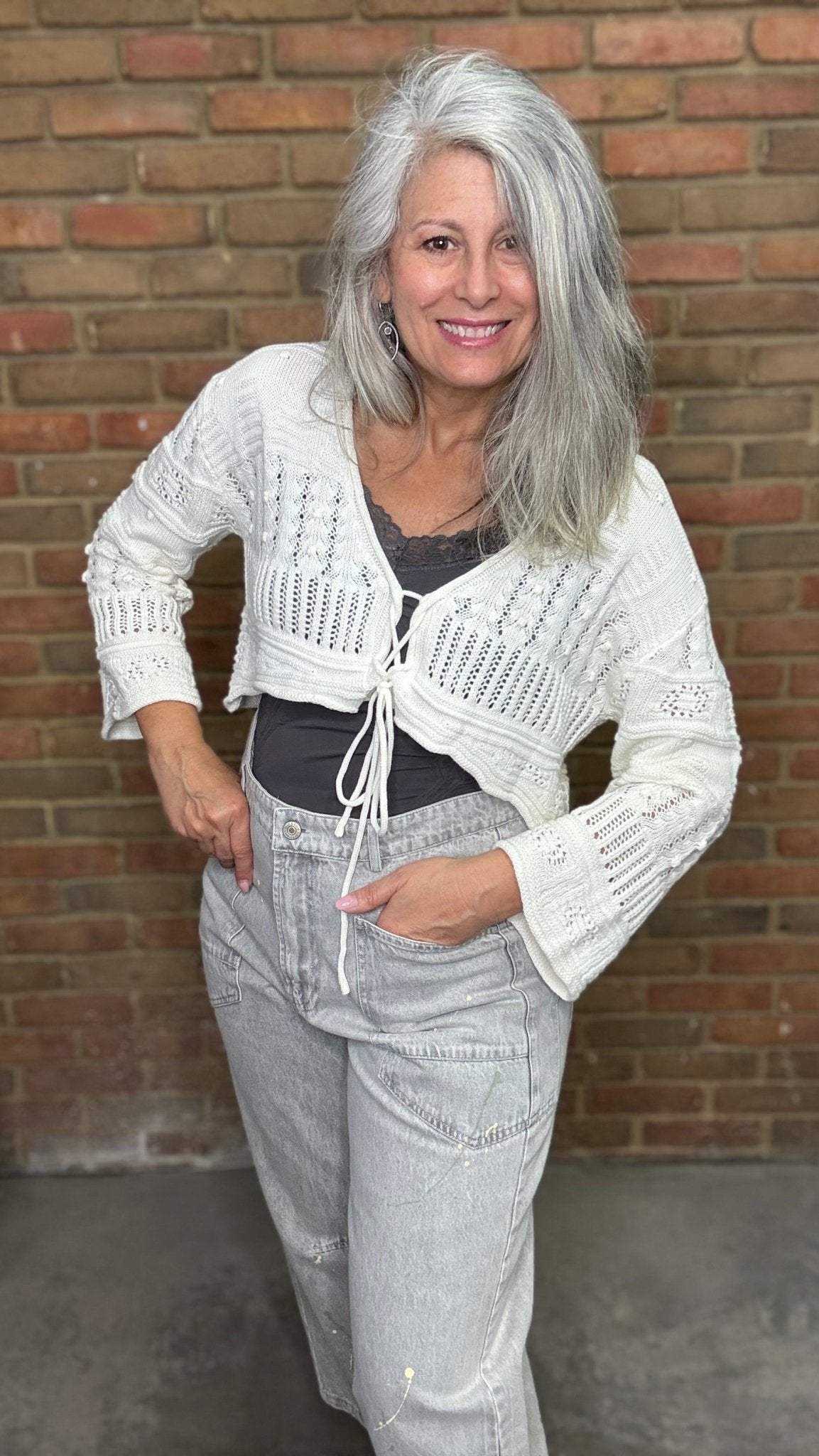 Knit Bell Sleeve Crop Sweater Top - Vintage Vault Boutique