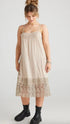 Front view of Marisol Lace Edged Dress/Slip on a model.