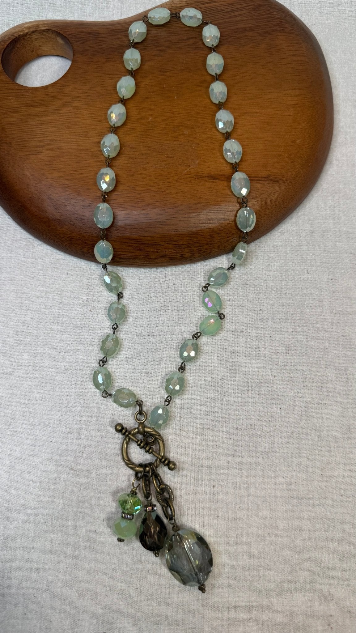 Mint Crystal Beaded Necklace - Vintage Vault Boutique