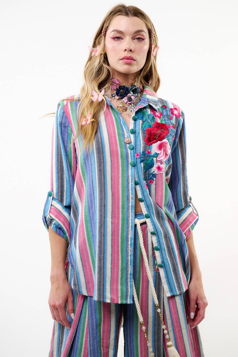 Miss June Blue/White Shirt