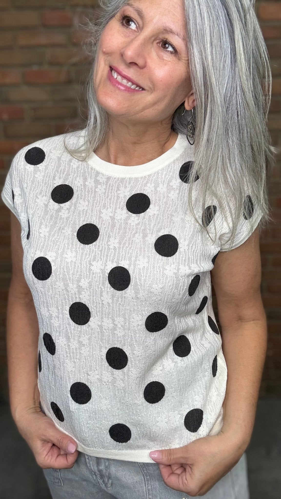 Polka Dot Cap Sleeve Top - Vintage Vault Boutique