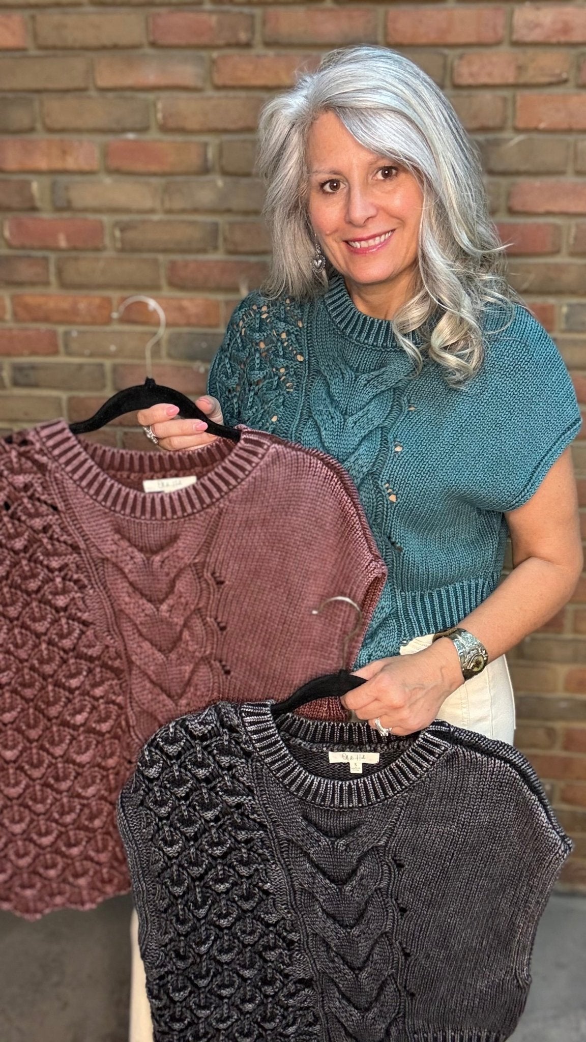 Sleeveless Sweater Vest TEAL - Vintage Vault Boutique