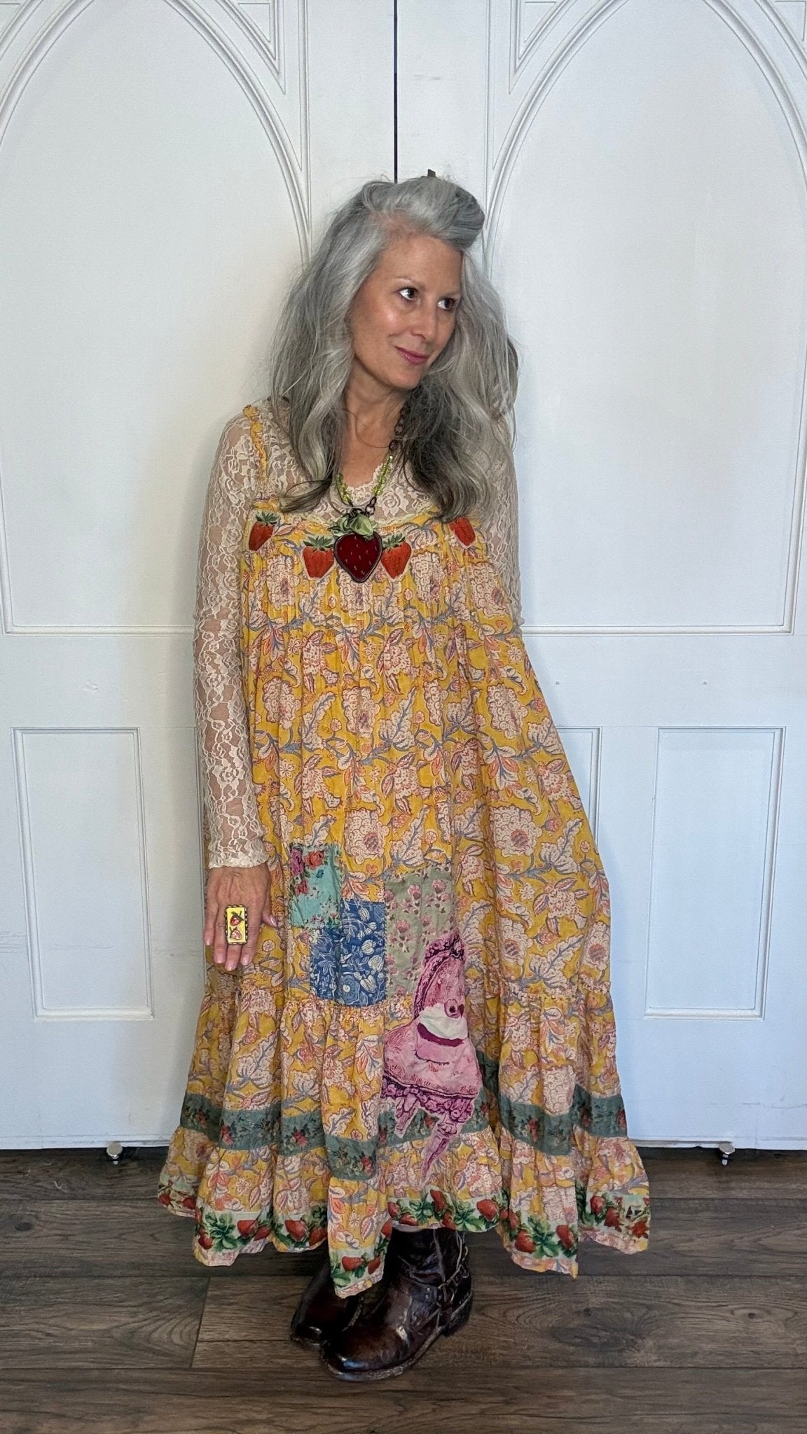 Sunwashed Bloom Dress - Golden - Vintage Vault Boutique