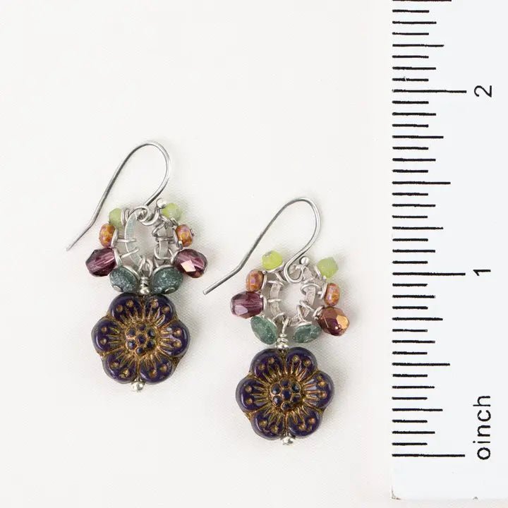 Water Lily Cluster Earrings E020 - Vintage Vault Boutique