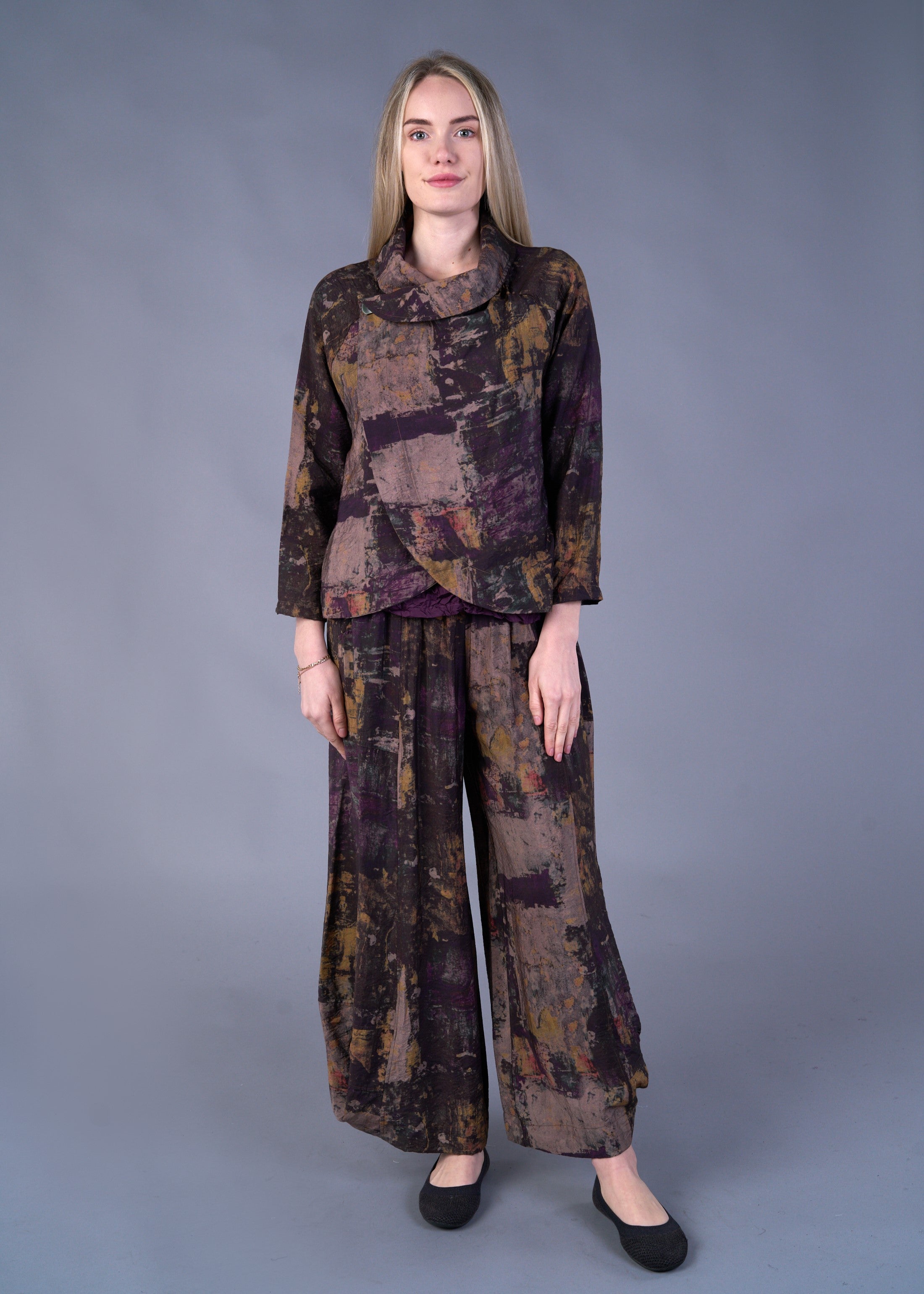 Purple Print Lantern Pant
