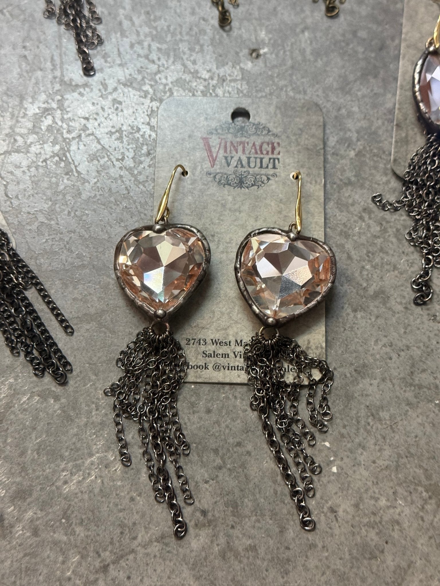 Crystal Tassel Earring - Vintage Vault Boutique
