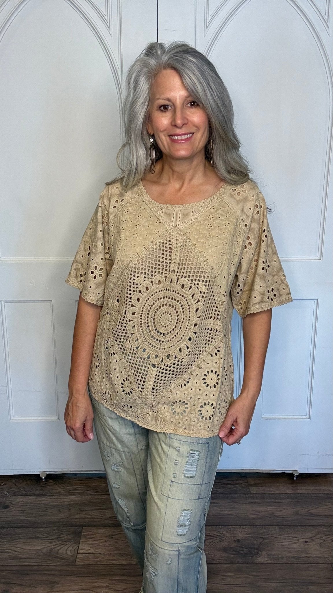 Patched Together Top - Vintage Vault Boutique