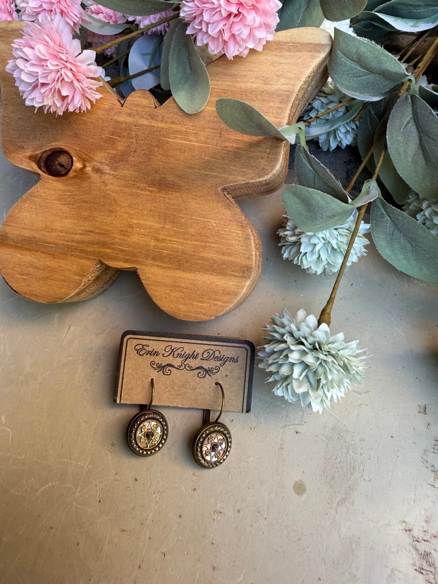 EKD Vintage Button Earrings - Vintage Vault Boutique