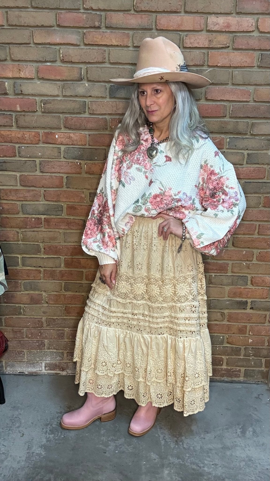 Serendipity Lace Maxi Skirt - Caramel - Vintage Vault Boutique