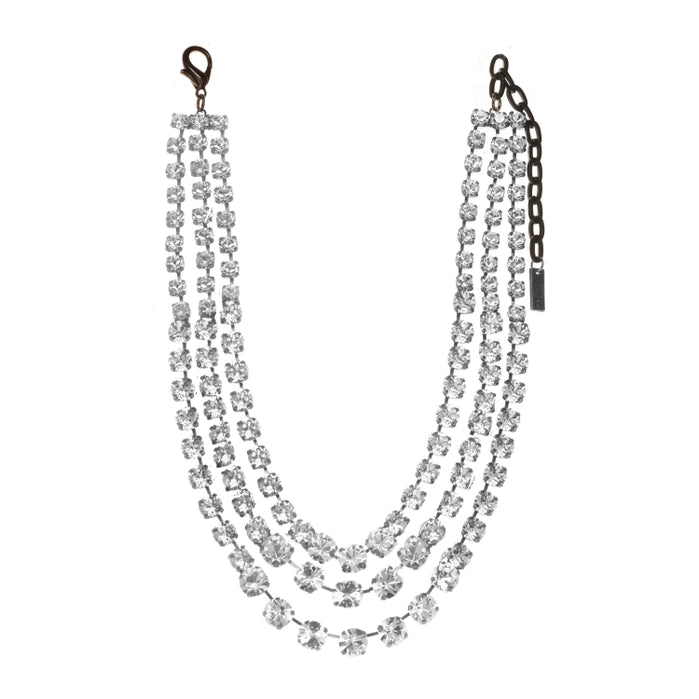 Silver chain with butterfly designs on a white background