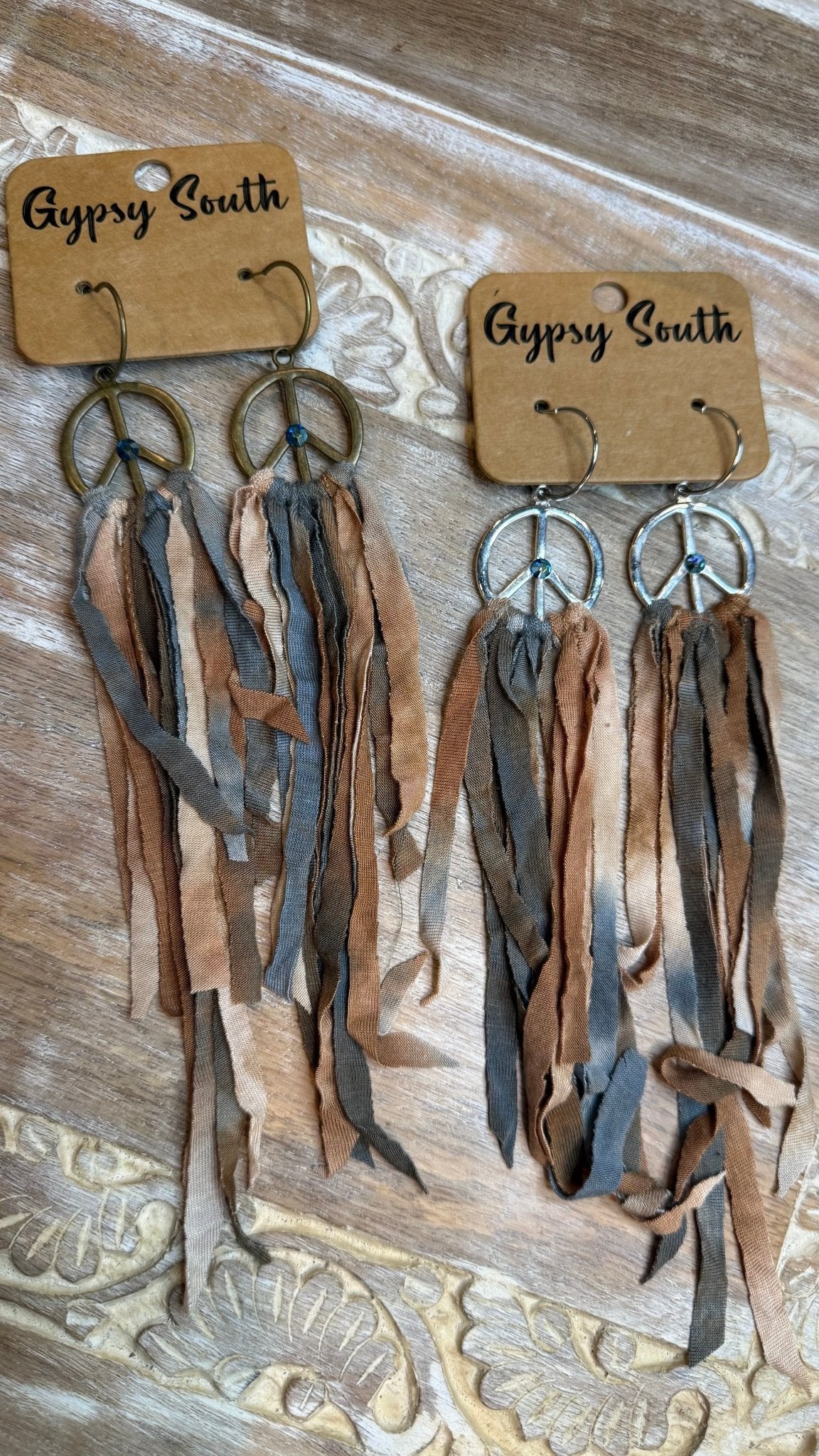 Peace with Tassel Earring - Vintage Vault Boutique