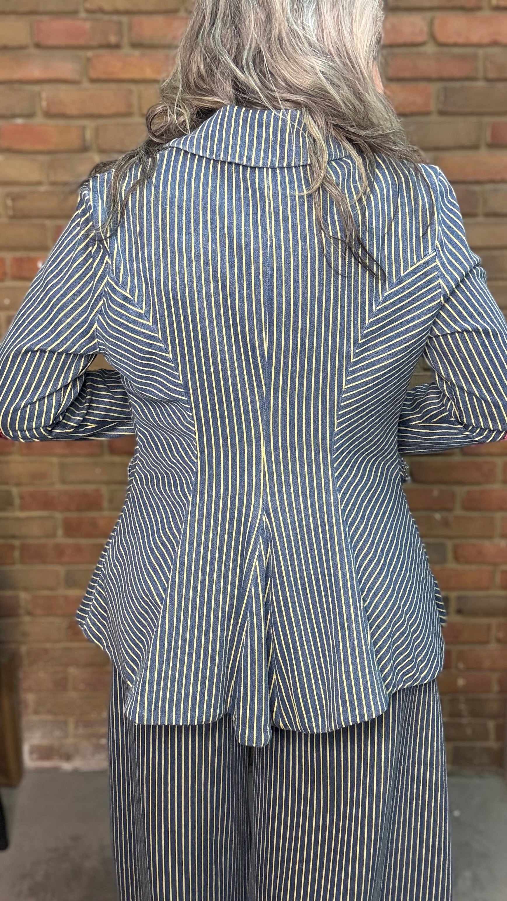 Alaia Stripe Denim Blazer