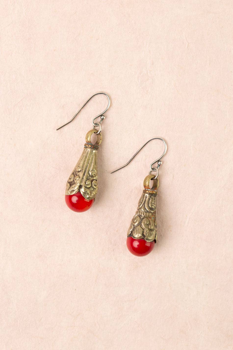 Vintage Red Jasper Drop Earrings 014E - Vintage Vault Boutique