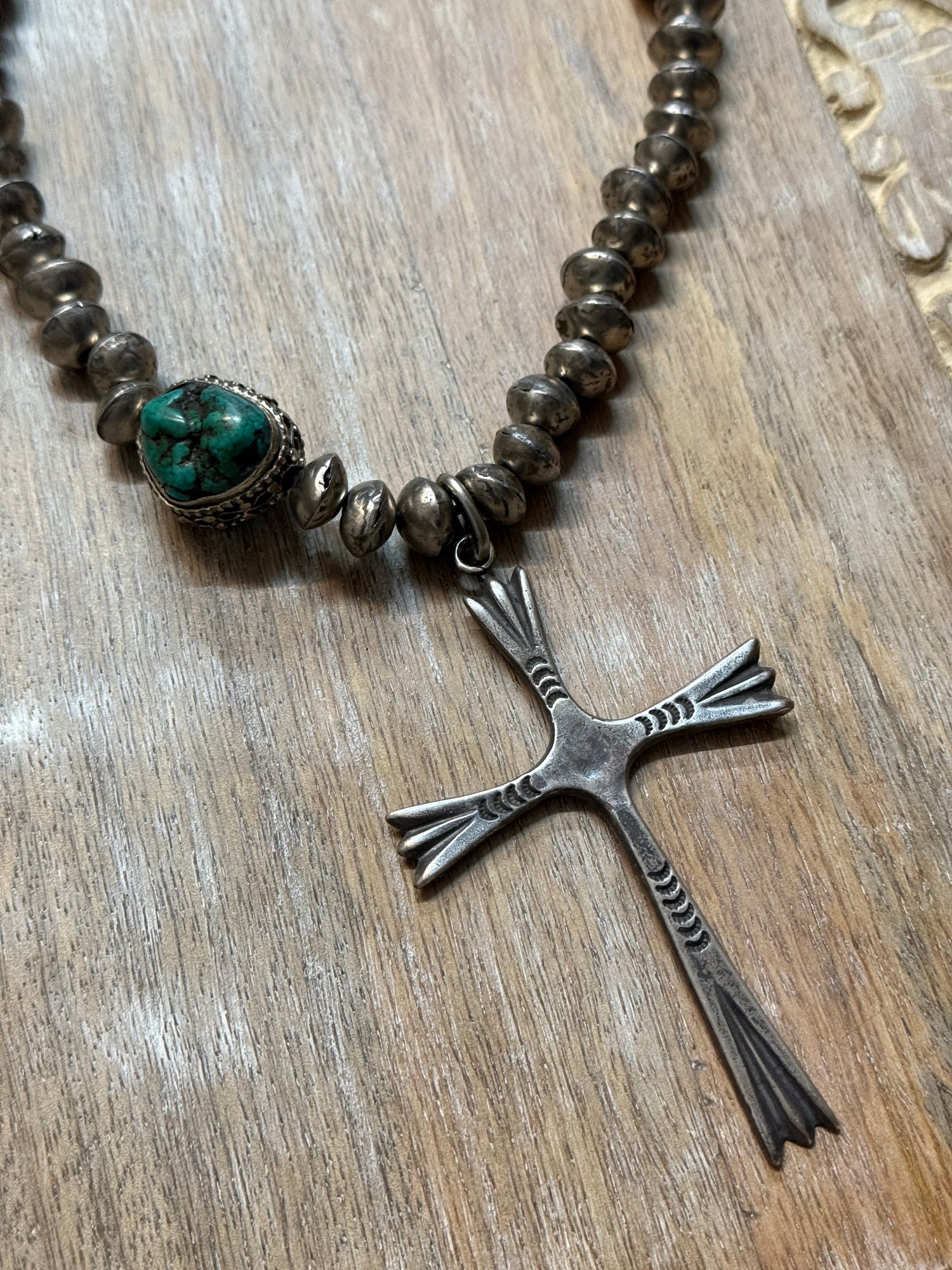Cross with Mali Beads Necklace