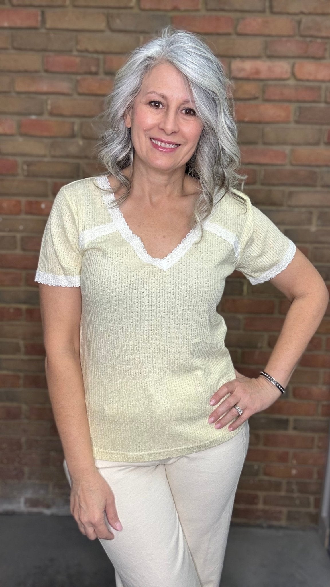 V - Neck Basic Top - Vintage Vault Boutique